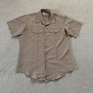 Khaki Uniform XL Shirt. Y2K US Navy Uniform. Brand: Flying Cross.